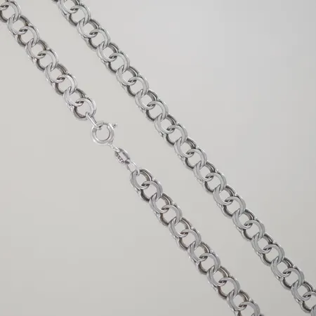 Halskedja bismark längd 42,5 cm bredd 6mm,silver 925/1000  Vikt: 13,8 g