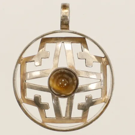 Hänge med tigeröga längd 30mm, bredd 24mm silver 830/1000 Vikt: 4,4 g