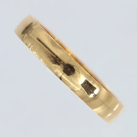 Ring slät Schalin stl:16 bredd 3mm 18K.  Vikt: 1,5 g