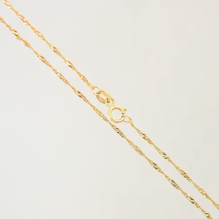 Kedja Singapore längd 44,5cm bredd 1mm 14K Vikt: 1,8 g