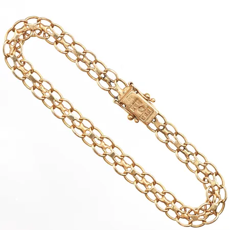 Armband x-länk 19cm, bredd: 6,7mm, bruksskick, 18K Vikt: 10 g
