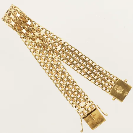 Armband X-länk längd 18cm bredd 12,0mm Fors Haldor Vidar år 1988 18K Vikt: 21,3 g