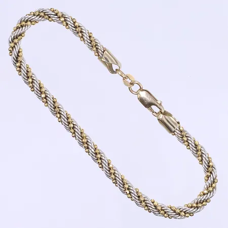 Armband 19cm bredd 4mm Italien tvåfärgat 18K Vikt: 9,7 g