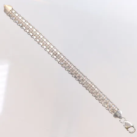 Armband X-Länk, längd 19cm, bredd 10mm, GHA, 925/1000 silver Vikt: 15,9 g