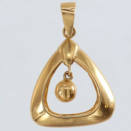 Hänge triangel med kula 26x18,5mm ink ögla bucklig ögla 18K. Vikt: 1,4 g