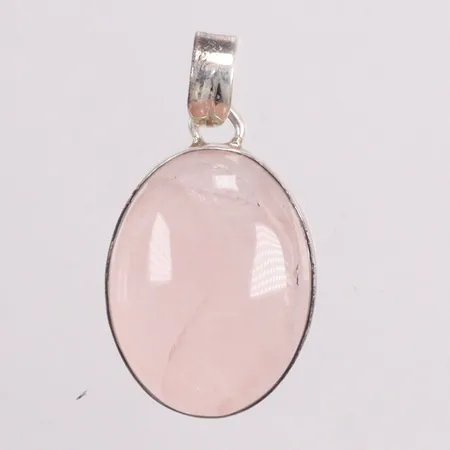 Hänge med rosenkvarts längd 3,6cm bredd 20,1mm silver 925/1000 Vikt: 8,4 g