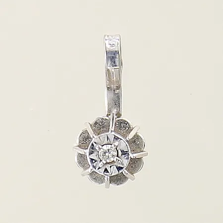 Hänge med diamant 0,01ct 10x5mm GFAB vitguld 18K Vikt: 0,4 g