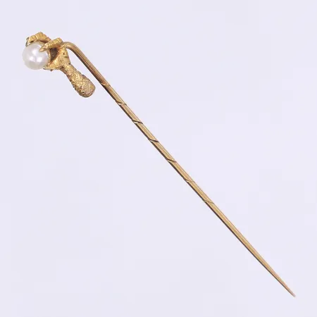Slipsnål klo med pärla 6cm i etui 14K Bruttovikt: 2,1g Vikt: 2,1 g
