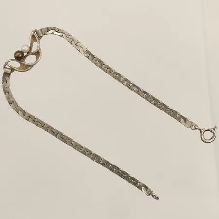Armband med pärlor längd 18½ bredd 2,7mm silver Vikt: 4,7 g
