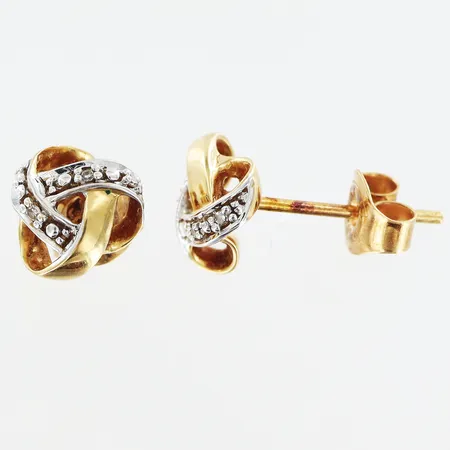 Örhängen diamanter 8x0,005ct Guldfynd 7x7mm 18K. Vikt: 1,6 g