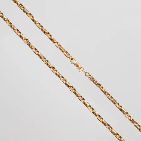 Kedja längd 52,5cm, bredd 4,5mm, bucklor på länk, 18K Vikt: 13 g