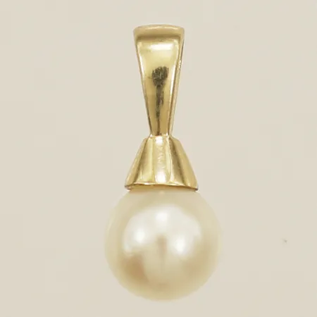 Hänge med Odlad pärla längd 13,5mm bredd 5,7mm 14K Vikt: 0,7 g