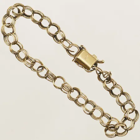 Armband längd 18,5cm bredd 6,4mm slitage 14K Vikt: 7,2 g