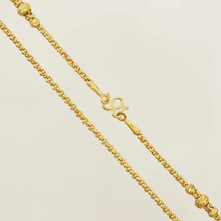 Collier längd 47cm bredd 3,0-6,3mm 1 Baht 23K Vikt: 15,2 g