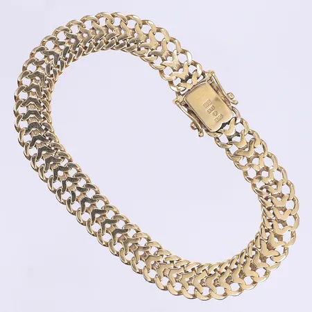 Armband 20cm bredd 9mm svenska stämplar Göteborg 2002 18K Vikt: 19 g