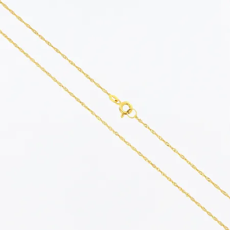 Kedja Singapore längd 38,5cm, bredd 1mm, 18K Vikt: 2 g