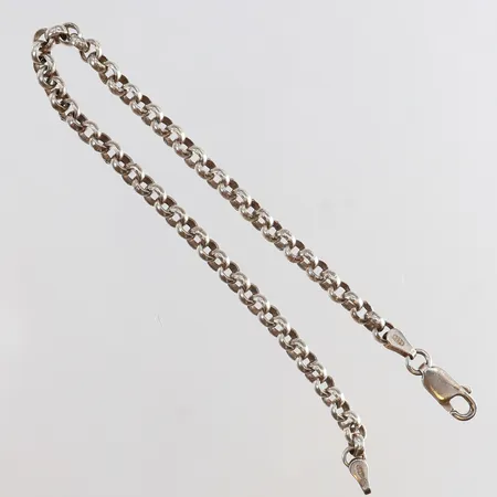 Armband Ärtlänk längd 18,5cm bredd 4mm Silver 925/1000. Vikt: 7 g
