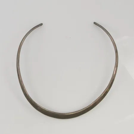 Stelt Collier 37,5cm bredd 4-9,6mm, mexikanska stämplar, 925/1000 silver,  Vikt: 44,5 g