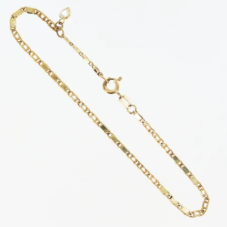 Armband längd 19cm, bredd 2mm, berlock hjärta med sten, 8K Vikt: 2,1 g