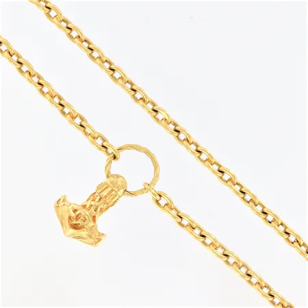 Collier Ankar längd 64cm, bredd: 8mm, hänge ankar med 2 safirer, hängets längd 50mm, bredd: ca 27mm, 18K Vikt: 170,5 g