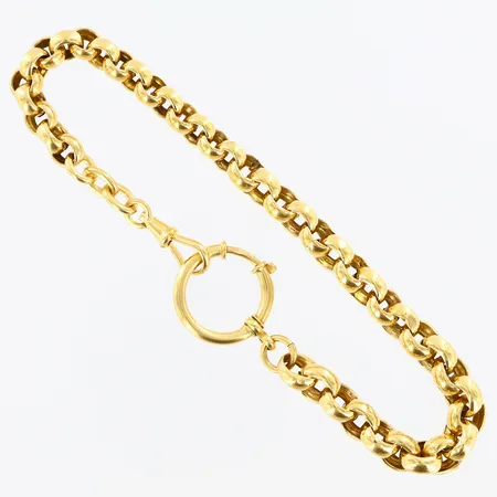 Klockkedja Ärtlänk längd 25cm, bredd 7mm, mindre skevheter, 18K Vikt: 11,7 g