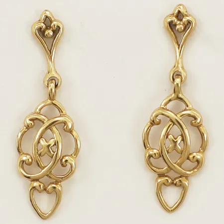 Ett par örhängen längd 24mm 18K Vikt: 1,4 g
