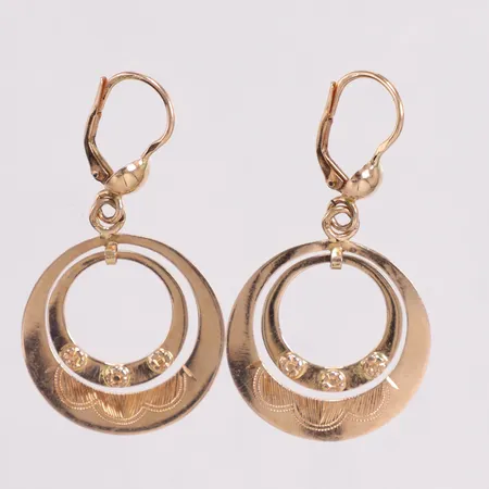 Ett par örhängen 4,5cm 14K Vikt: 6 g