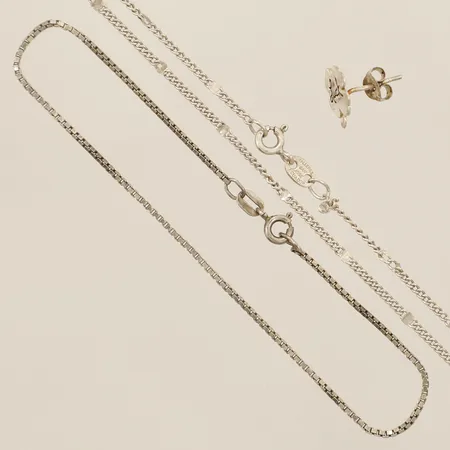 Ett collier ett armband ett udda örhänge defekta silver 5,2g Vikt: 5,2 g