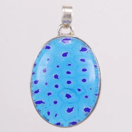 Hänge längd 4,5cm bredd 26,3mm, glas, silver 925/1000 Vikt: 12 g