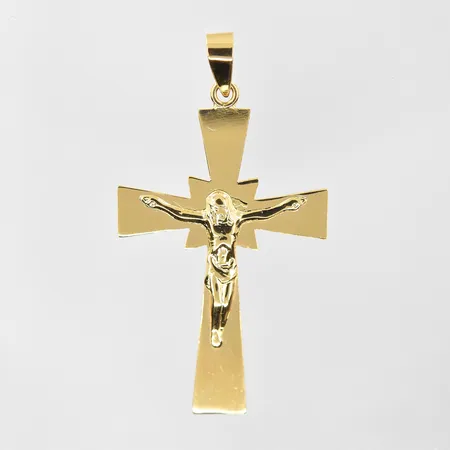 Hänge krucifix längd 44 mm, bredd 24 mm, 18K. Vikt: 1,9 g