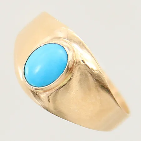 Ring med turkos stl:17¾ bredd 1,9-10mm ostämplad 18K Vikt: 1,9 g