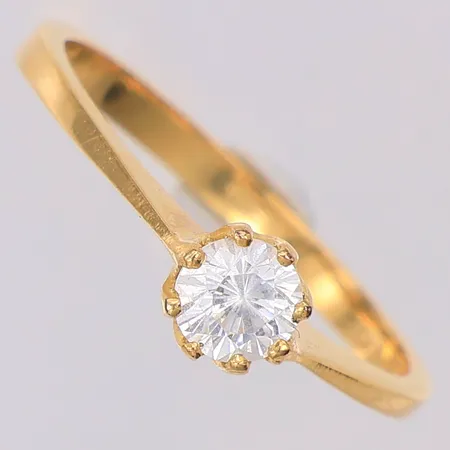 Ring vit sten stl:19, silver 925/1000 Vikt: 2 g