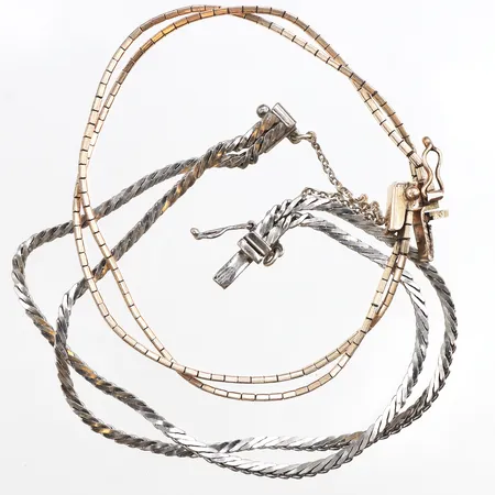 Två armband i silver, 18cm, 830/1000 silver Vikt: 18,3 g
