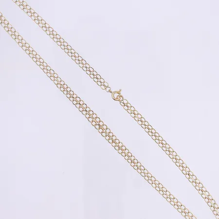 Halscollier doserad X-länk 42cm, bredd 5-6mm, svenska stämplar, 18K Vikt: 8,2 g