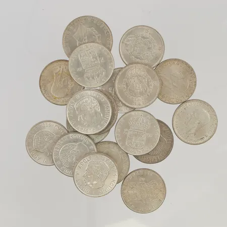 Mynt 17st 2Kr 1st 5Kr  silver s400/1000 256,1g.
