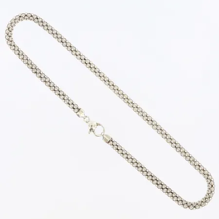 Collier X-länk längd 43cm bredd 6mm, skevhet vid lås, silver 925/1000 Vikt: 15,3 g