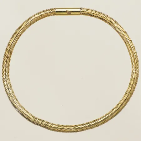Armring Ø5cm elastiskt bredd 3,0mm ihåligt ojämnheter 18K Vikt: 1,3 g