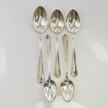 5 Matskedar Chippendale 18cm 830/1000 silver, Vikt: 235,7 g