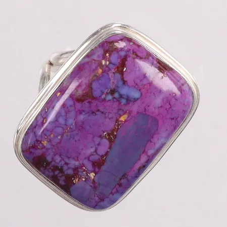 Ring med lila sten stl:19½ silver 925/1000