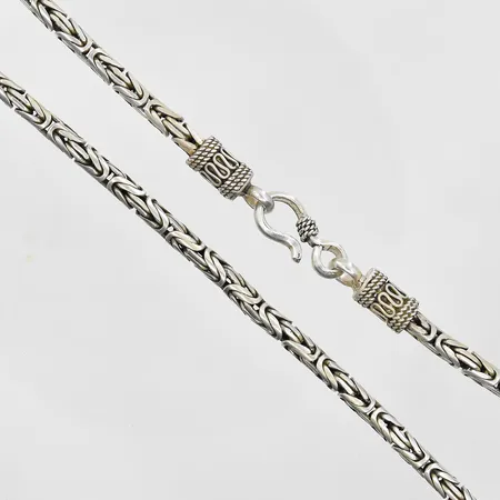 Kedja Kejsarlänk rund modell längd 41½ cm, bredd 5 mm, silver 925/1000. Vikt: 43,1 g