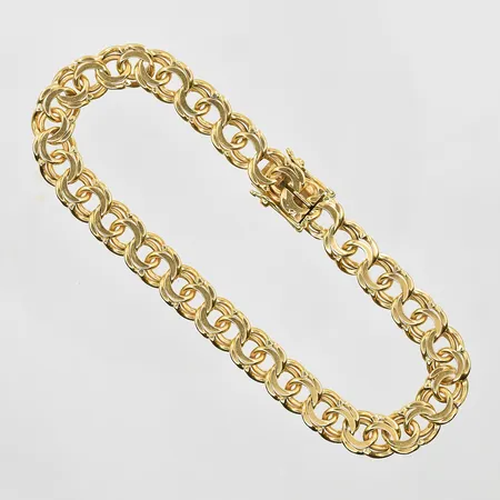 Armband Bismarck längd 20 cm, bredd 7 mm, 18K. Vikt: 20,7 g