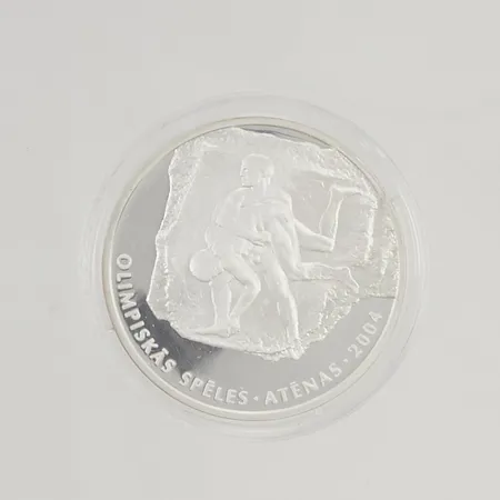 Minnesmynt 1 Lats 2002 Olympiska spelen silver s925/1000 31,7g.