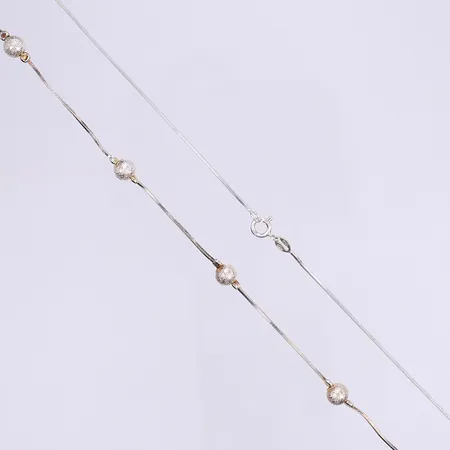 Collier med kulor 41cm bredd 1-5mm GHA silver 925/1000 Vikt: 5,7 g