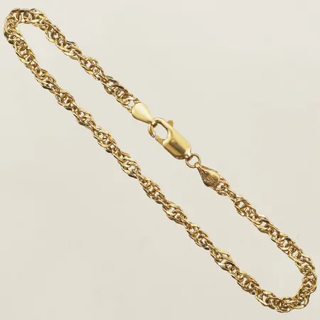 Armband Singapore längd 18cm bredd 3,3mm GHA smärre bucklor 18K Vikt: 2,5 g