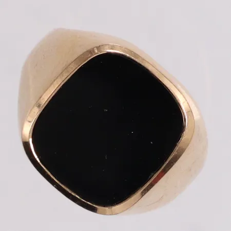 Klackring svart sten stl:20¼, 18k  Vikt: 5 g