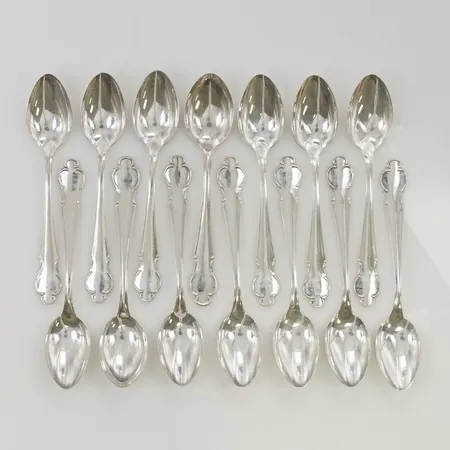 14 Kaffeskedar Disa 12cm, 830/1000 silver,  Vikt: 199,1 g