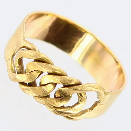 Ring stl:17½, bredd 5-6mm, skevheter, 18K Vikt: 3,6 g