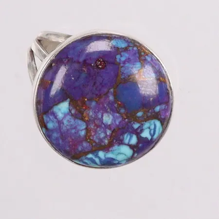 Ring med azurite malachite stl:18¾ Ø17,4mm silver 925/1000
