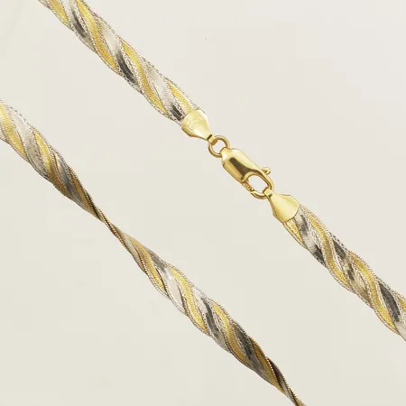 Collier längd 41,5cm bredd 5,0mm GHA tvåfärgat smärre ojämnheter på länk 18K Vikt: 15,8 g