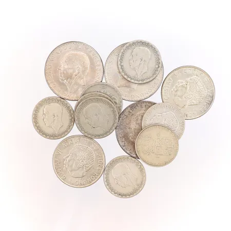 Diverse Silvermynt Gustav V - Gustav VI Adolf silver 400/1000 Vikt: 137,8 g